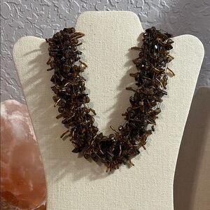 Chic Brown Beaded Necklace